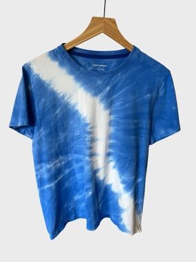 Tory Sport women’s Blue & White Tie-Dye Crew Neck T-Shirt